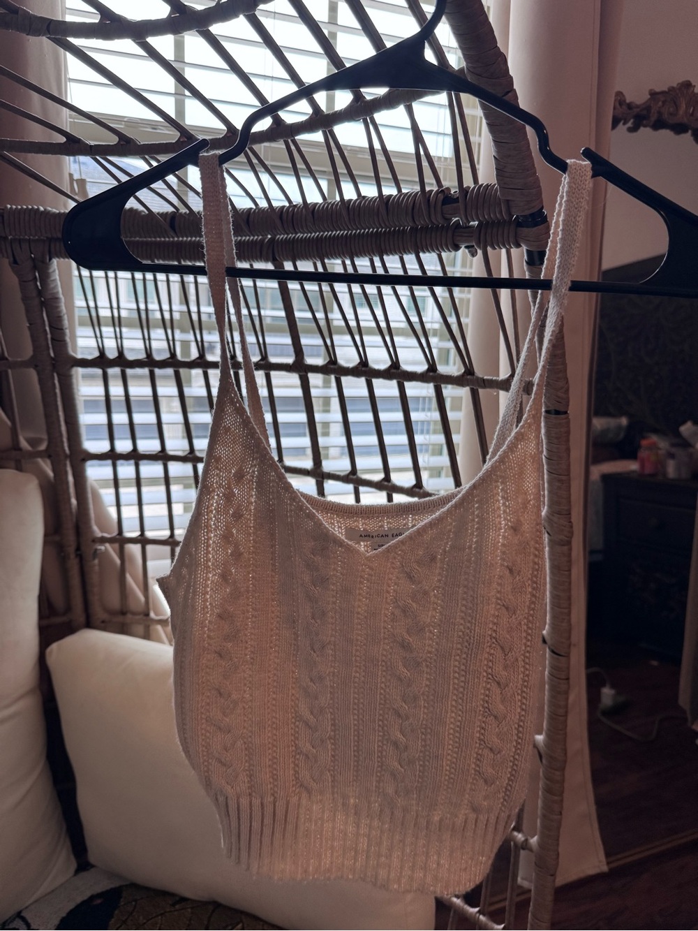 NWT Cable Knit Cream Crop Top